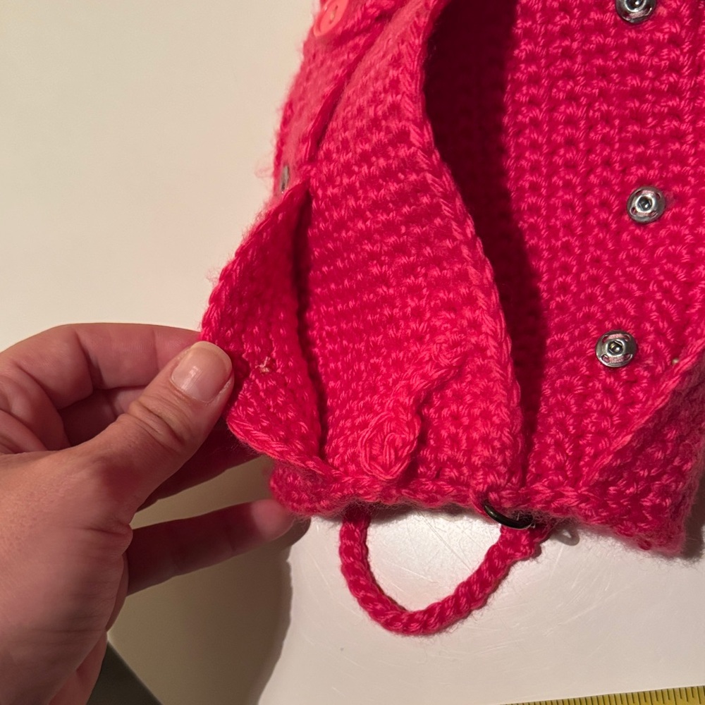 Handcrafted Hot Pink Crochet Crossbody Bag - Picture 7 of 13
